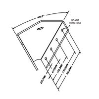 43-445-0 ALUMINUM PROFILE STAIR PART<br>45 DEGREE CONNECTION 45MM X 180MM STAIR STRINGER